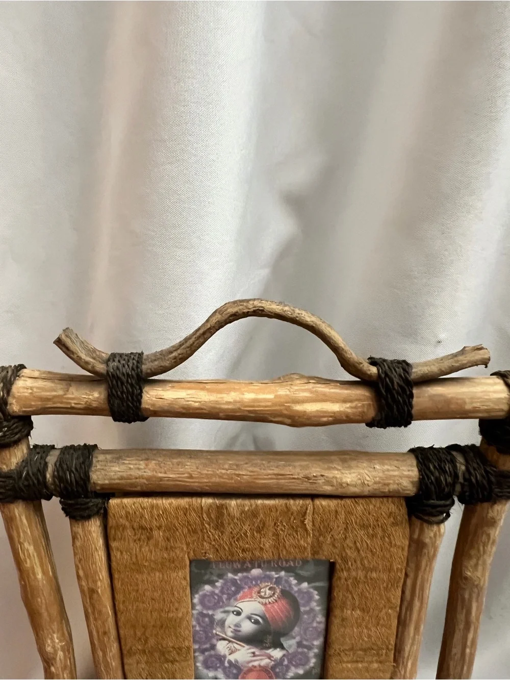 Rustic Bamboo Twig Photo Frame 3x4 Hindu Krishna Uluwatu Road Boho Wall Decor